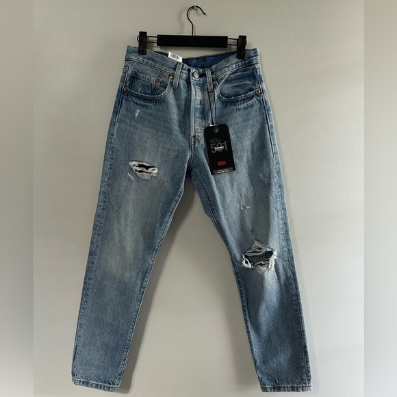 Levi’s 501 Skinny Distressed Light Wash Jeans - Picture 3 of 4